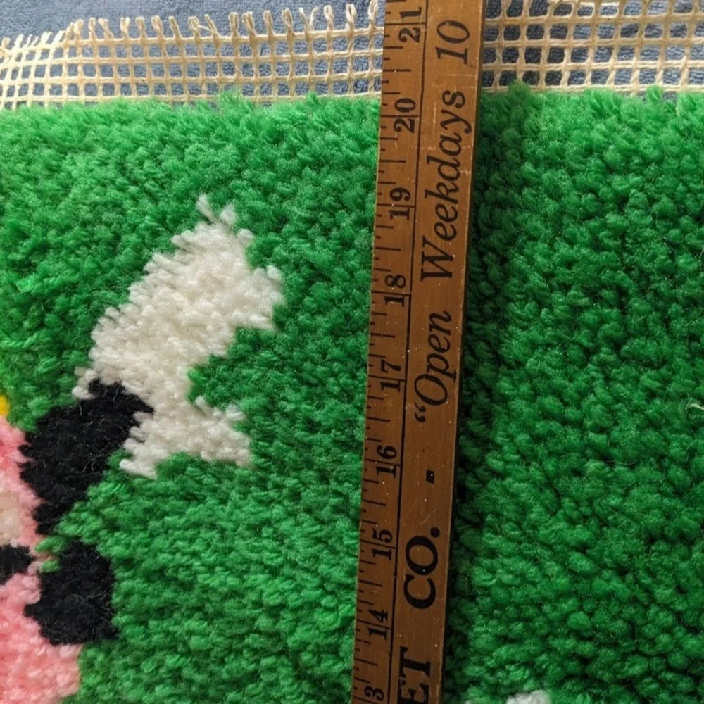 Vintage Walt Disney Mickey Mouse Tennis Latch Hook Rug Wall Hanging Complete